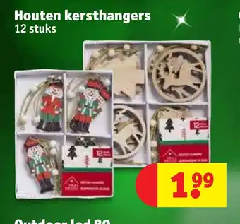 Kruidvat Houten kersthangers 12 stuks aanbieding