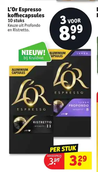 Kruidvat L'Or Espresso koffiecapsules 10 stuks aanbieding