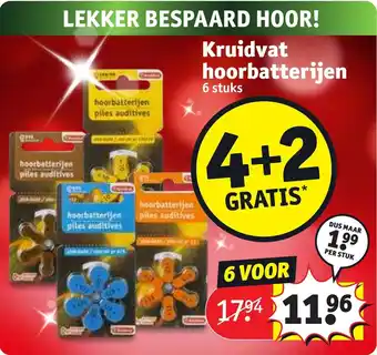 Kruidvat hoorbatterijen 4+2 stuks aanbieding