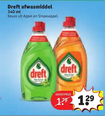 Kruidvat Dreft afwasmiddel 340 ml aanbieding