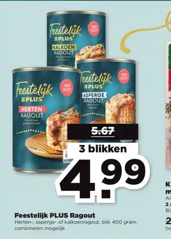 PLUS Feestelijk Plus Ragout 3 blikken aanbieding