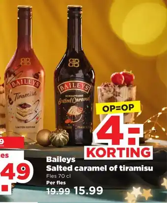 PLUS Baileys Salted caramel of tiramisu Fles 70cl Per fles aanbieding