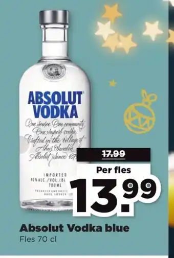 PLUS Absolut Vodka Blue Fles 70cl aanbieding