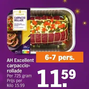 Albert Heijn AH Excellent Carpaccio Rollade Per 725gram aanbieding