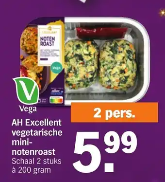 Albert Heijn AH Excellent Vegetarische Mini Notenroast Schaal 2 Stuks a 200gram aanbieding