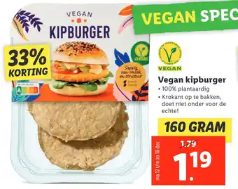 Lidl Vegan kipburger aanbieding