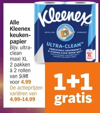 Albert Heijn Alle Kleenex Keuken Papier 1+1 Gratis aanbieding