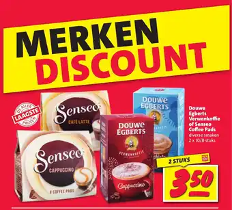 Nettorama Douwe Egberts Verwenkoffie of Senseo Coffee Pads 2 x 10/8 stuks aanbieding