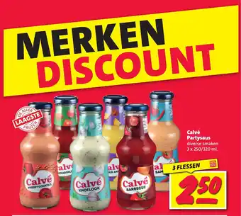 Nettorama Calve Partysaus 3 x 250/320 ml aanbieding