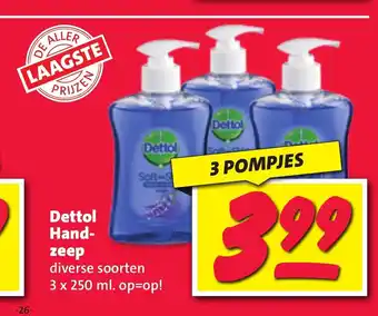 Nettorama Dettol Handzeep 3 x 250 ml aanbieding