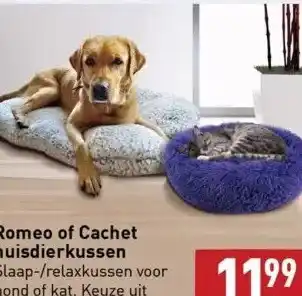 ALDI Romeo of cachet huisdierkussen slaap-/relaxkussen voor hond of kat. keuze uit diverse varianten. per stuk. aanbieding