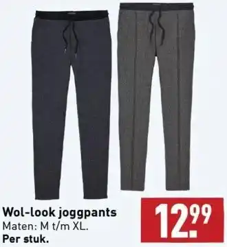 ALDI Wol-look joggpants maten: m t/m xl. aanbieding