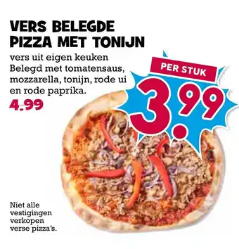 Boon`s Markt Vers belegde pizza met tonijn aanbieding