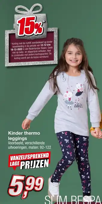 Kik Kids thermo leggings aanbieding