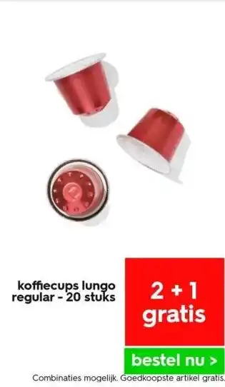 HEMA Koffiecups lungo regular - 20 stuks aanbieding