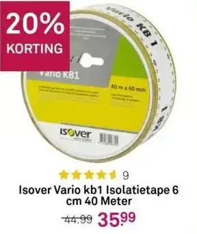 Karwei Isover vario kb1 isolatietape 6 cm 40 meter aanbieding