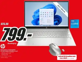 MediaMarkt Hp pavilion 15-eg2848nd+ hp 930 creator draadloze muis aanbieding