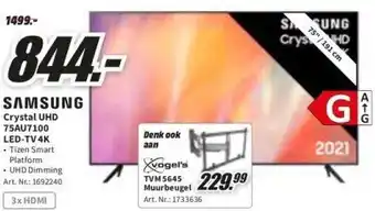 MediaMarkt Samsung Crystal UHD 75AU7100 LED-TV 4K 75" aanbieding