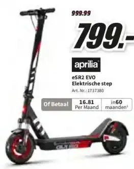 MediaMarkt Aprilia eSR2 EVO Elektrische step aanbieding