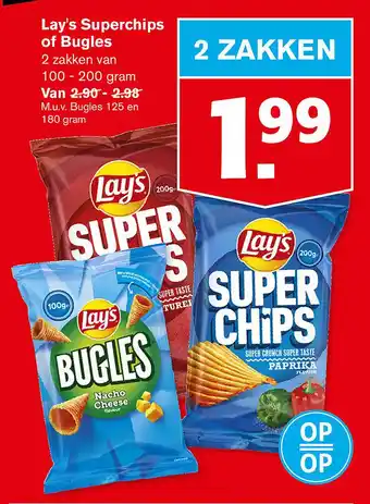 Hoogvliet Lay's Superchips of Bugles aanbieding