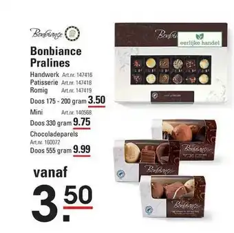 Sligro Bonbiance pralines aanbieding