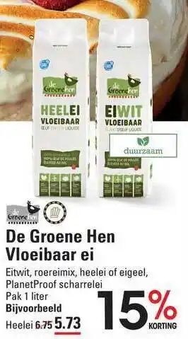 Sligro De groene hen vloeibare ei aanbieding