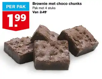 Hoogvliet Brownie met choco chunks aanbieding