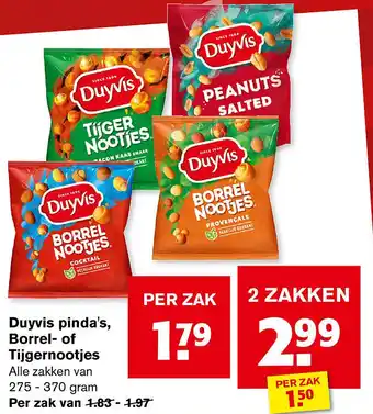 Hoogvliet Duyvis pinda's, Borrel- of Tijgernootjes aanbieding