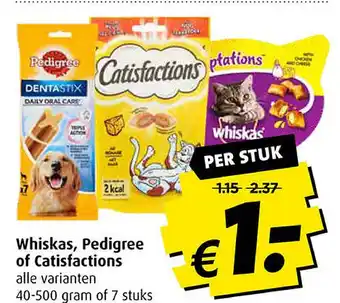 Boni Whiskas, Pedigree of Catisfactions aanbieding