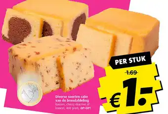 Boni Diverse soorten cake van de broodafdeling aanbieding