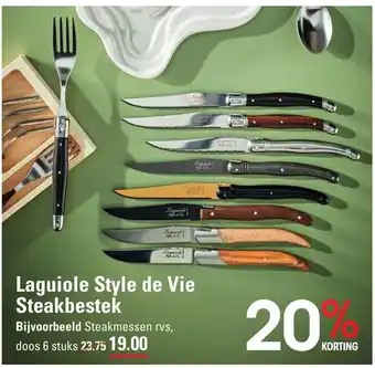 Sligro Laguiole Style de Vie Steakbestek 6 stuks aanbieding