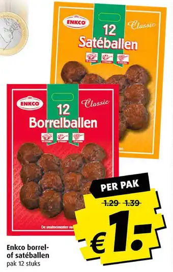 Boni Enkco borrel- of satéballen aanbieding