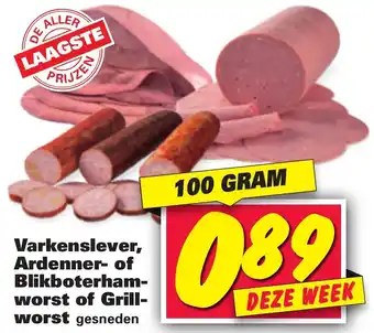 Nettorama Varkenslever, Ardenner- of Blikboterhamworst of Grillworst 100 gr aanbieding