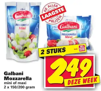 Nettorama Galbani Mozzarella 2*150-200 gr aanbieding