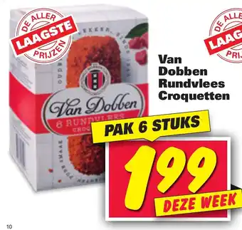 Nettorama Van Dobben rundvlees croquetten 6 st aanbieding