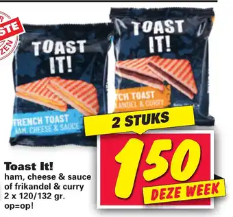 Nettorama Toast It! Ham, cheese & sauce of frikandel & curry 2*120-132 gr aanbieding