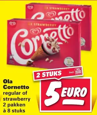 Nettorama Ola Cornetto regular of strawberry 2*8 st aanbieding