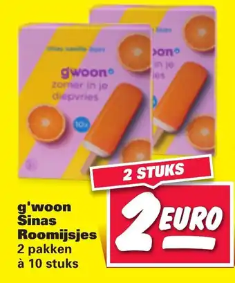 Nettorama G'woon sinas roomijsjes 2*10 st aanbieding