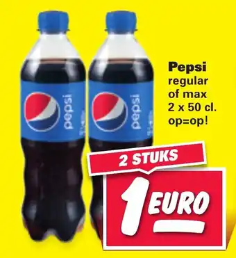 Nettorama Pepsi regular of max 2*500ml aanbieding