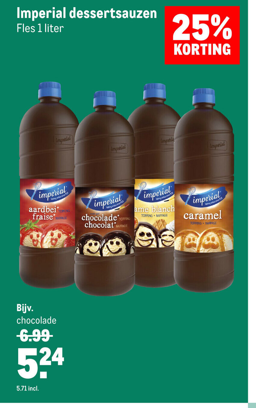 Imperial dessertsauzen 1 liter aanbieding bij Makro