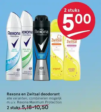 Etos Rexon en Zwitsal deodorant aanbieding