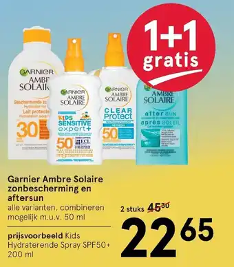 Etos Garnier Ambre Solaire zonbescherming en aftersun 50ml aanbieding