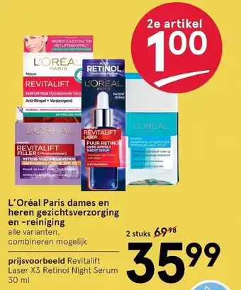 Etos L'Oreal Paris dames en heren gezinchtsverzorging en -reiniging aanbieding