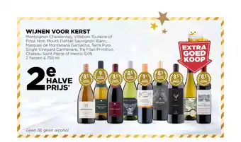 Jumbo Wijnen voor kerst 2 flessen a 750 ml aanbieding