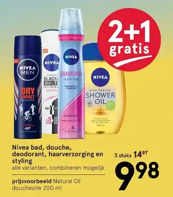 Etos Nivea bad, douche, deodorant, haarverzorging en styling 200ml aanbieding