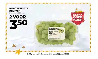 Jumbo Pitloze witte druiven 2 bakken a 500 gram aanbieding