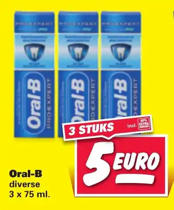 Nettorama Oral-B tandpasta 3*75ml aanbieding