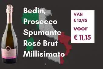 BergoVino Bedin, prosecco spumante rosé brut millisimato aanbieding