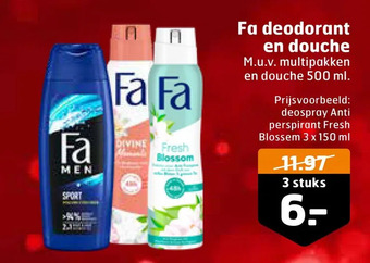 Trekpleister Fa deodorant en douche aanbieding