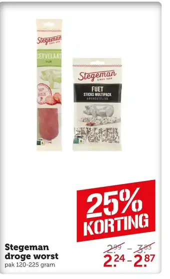 Coop Stegeman droge worst aanbieding